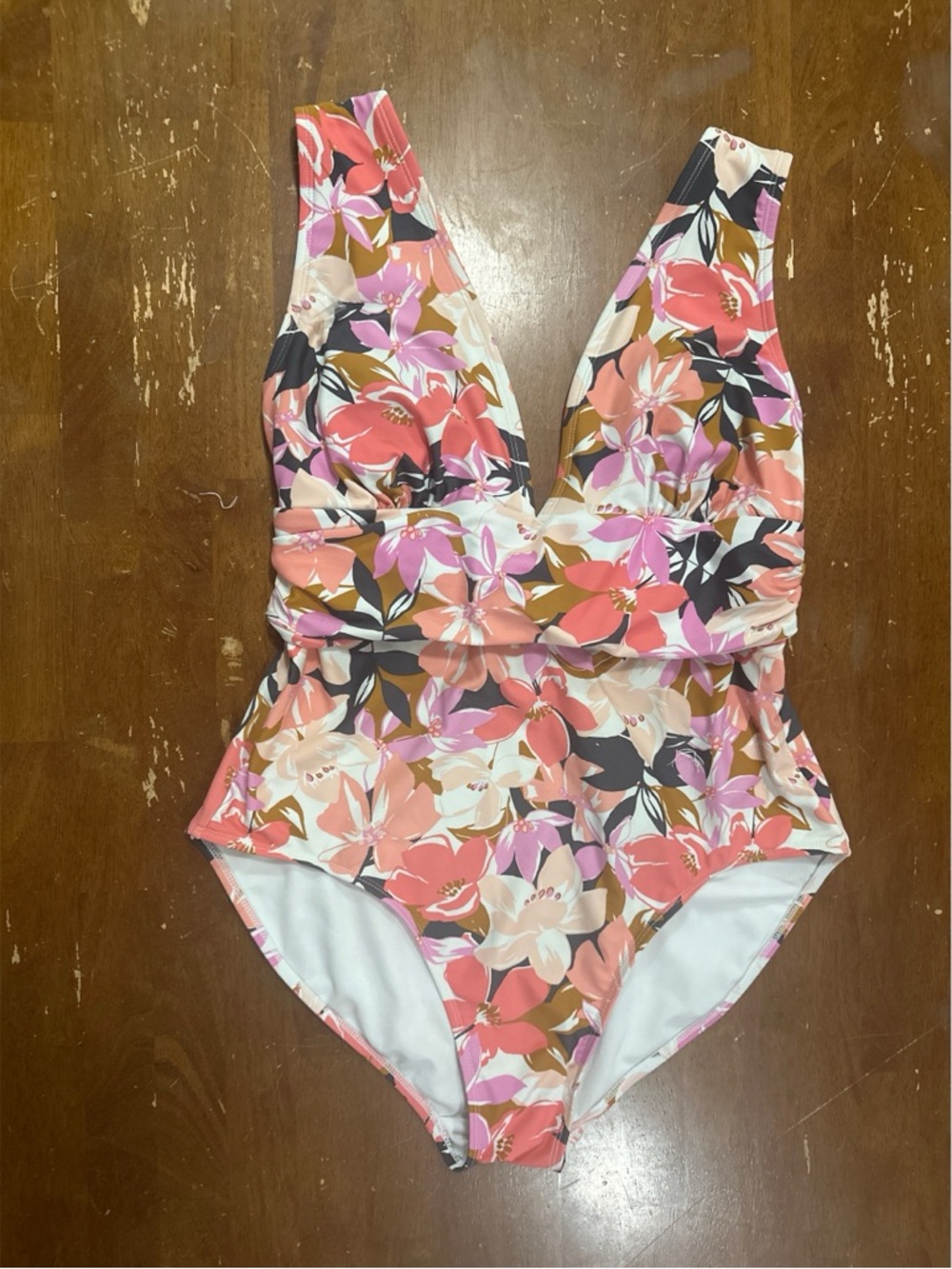 Kona Sol Pink Multi Floral One-Piece Swimsuit